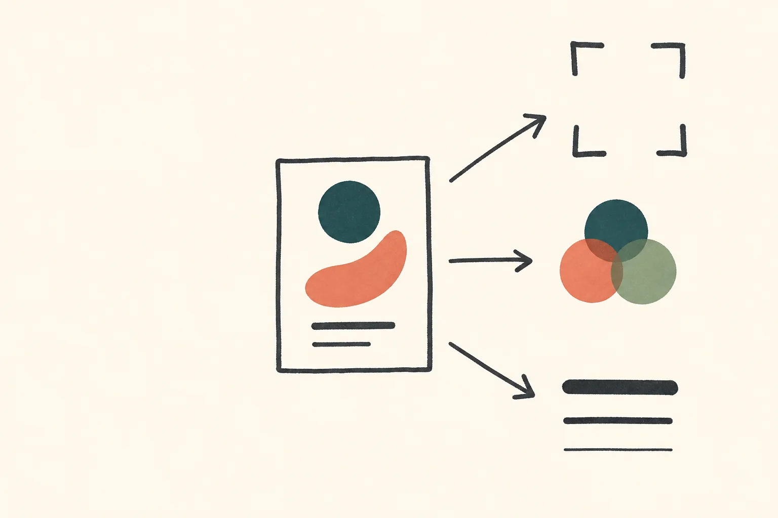 A source design mapped into composition, color palette, and typography