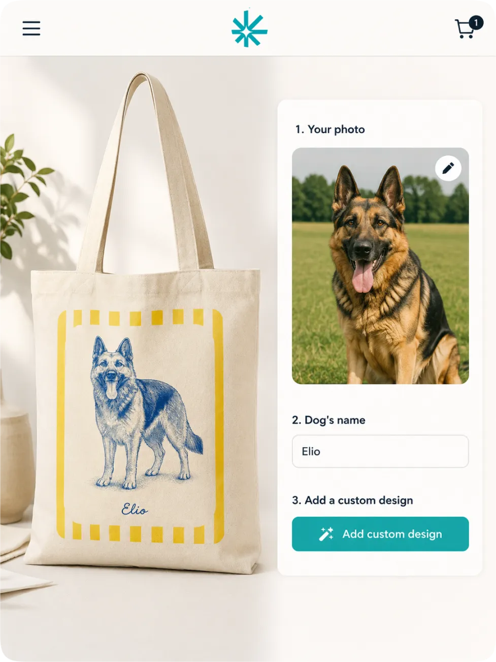Customer photo uploaded to create personalized artwork and products