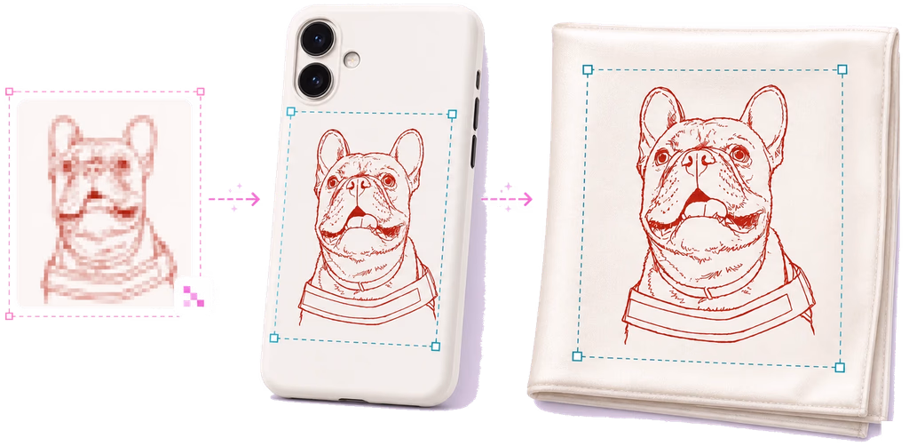 Artwork automatically adapted to different print products with production-ready quality
